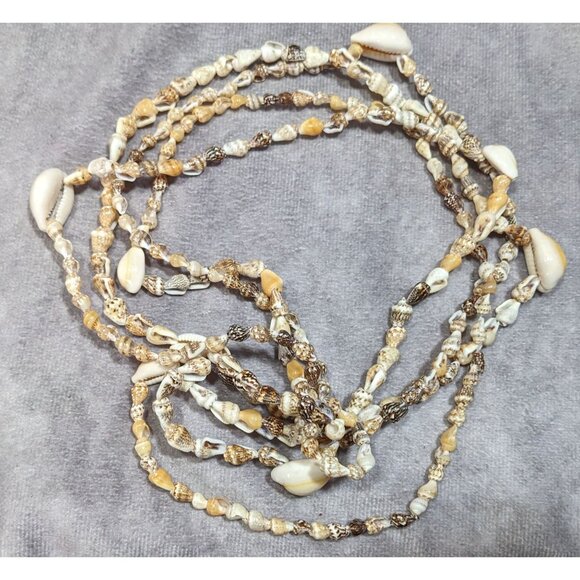Beachy Two Layer Seashell Beaded Necklace - Picture 4 of 5